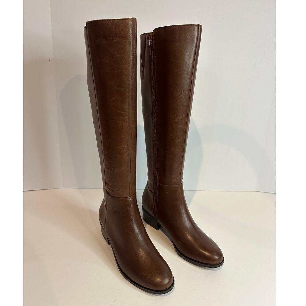 Rockport Evalyn Leather Riding Boots Brown Women’s 5 NWOB Knee High Equestrian